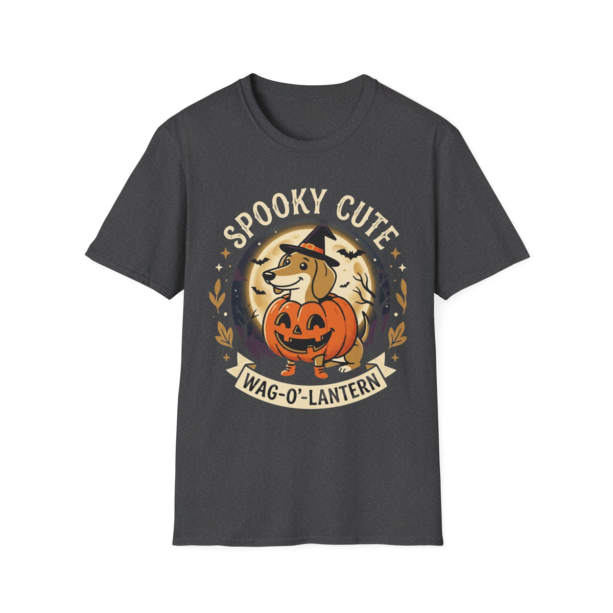 Spooky Cute Halloween T‑Shirt — 'Spooky Cute' Dog with Jack‑o'‑Lantern