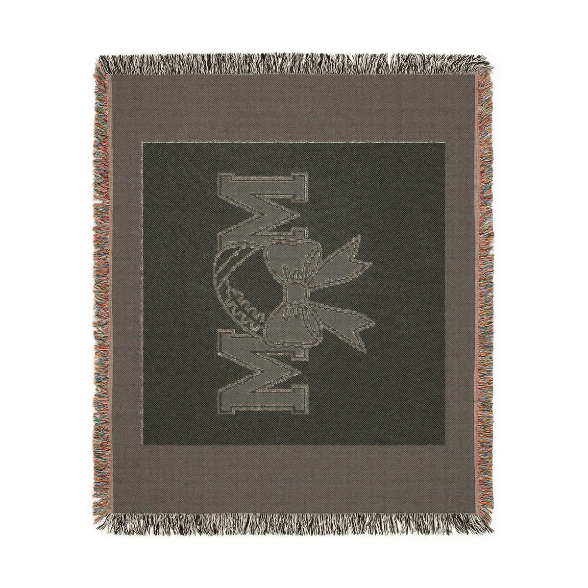 Mom Baseball Woven Blanket – Cozy Team Mom Throw with Bow