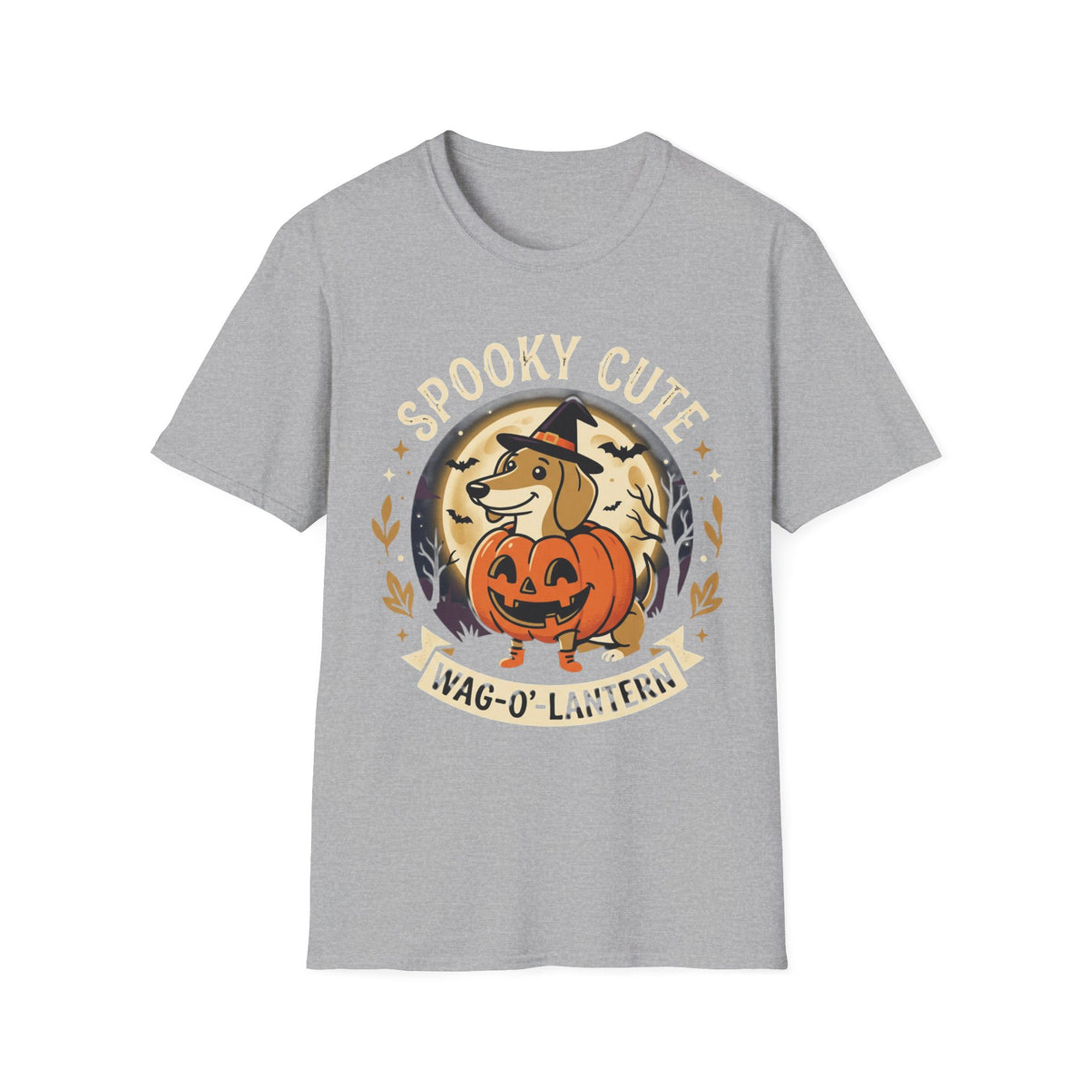 Spooky Cute Halloween T‑Shirt — 'Spooky Cute' Dog with Jack‑o'‑Lantern
