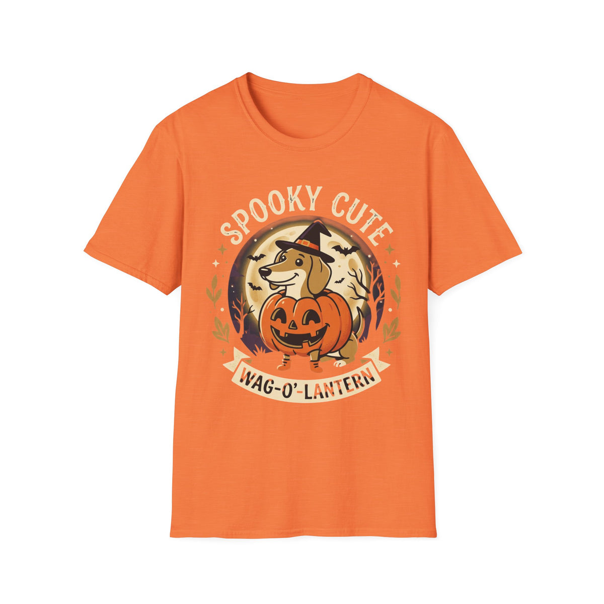Spooky Cute Halloween T‑Shirt — 'Spooky Cute' Dog with Jack‑o'‑Lantern