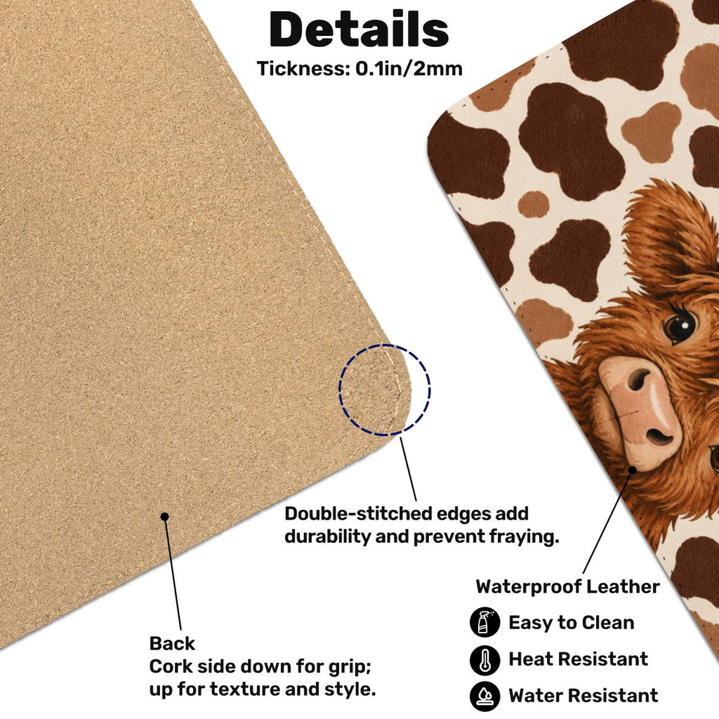 PVC Leather Mouse Pad cowprint