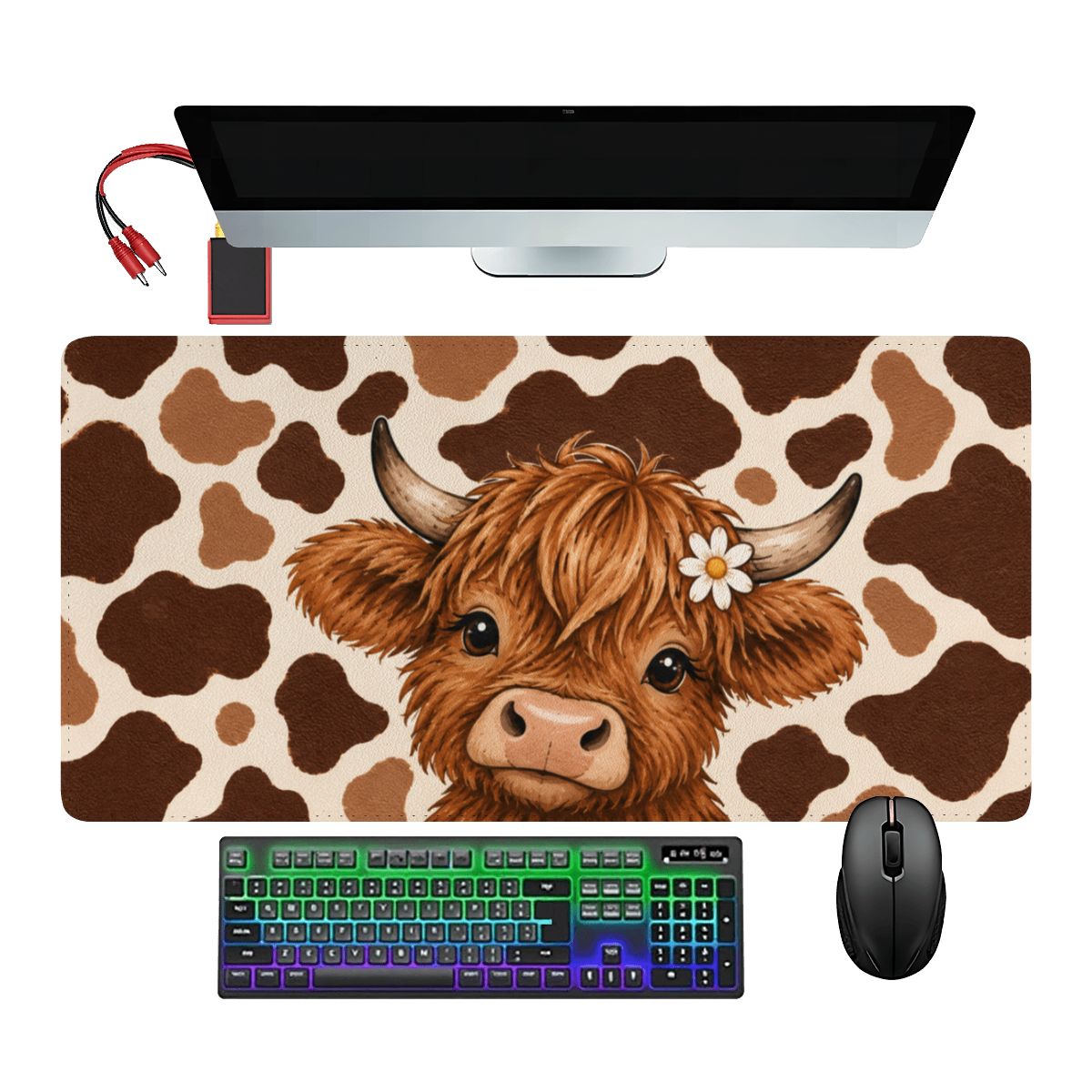 PVC Leather Mouse Pad cowprint