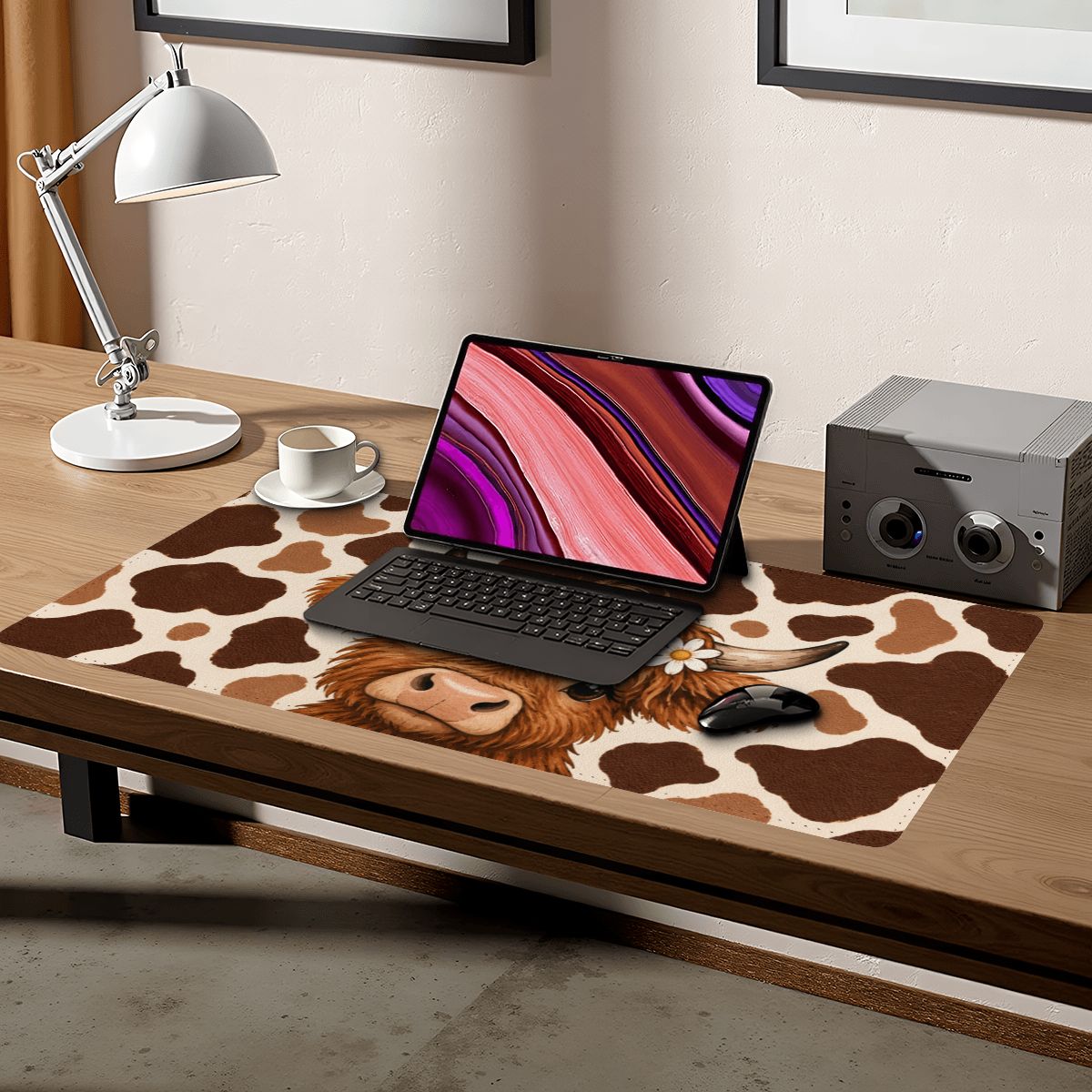 PVC Leather Mouse Pad cowprint
