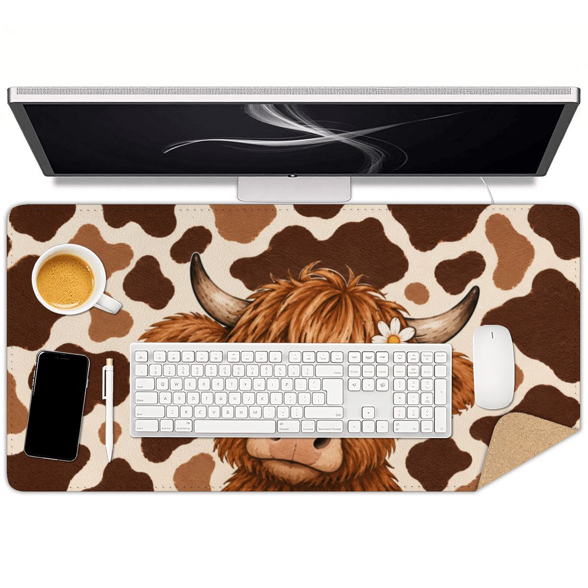 PVC Leather Mouse Pad cowprint