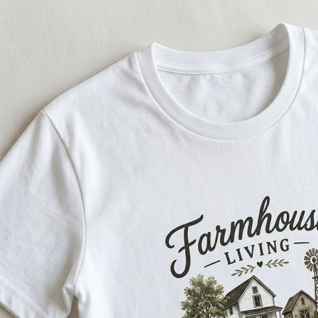 Farmhouse Living T-Shirt — Gardening, Coffee & Chickens Graphic Tee